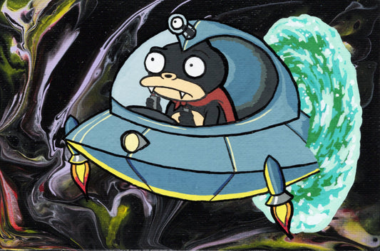 Original  Nibbler Painting Small Canvas 4X6