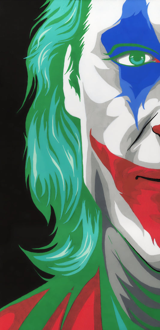 Original Canvas Painting of Joker (12X24) Glows under UV.